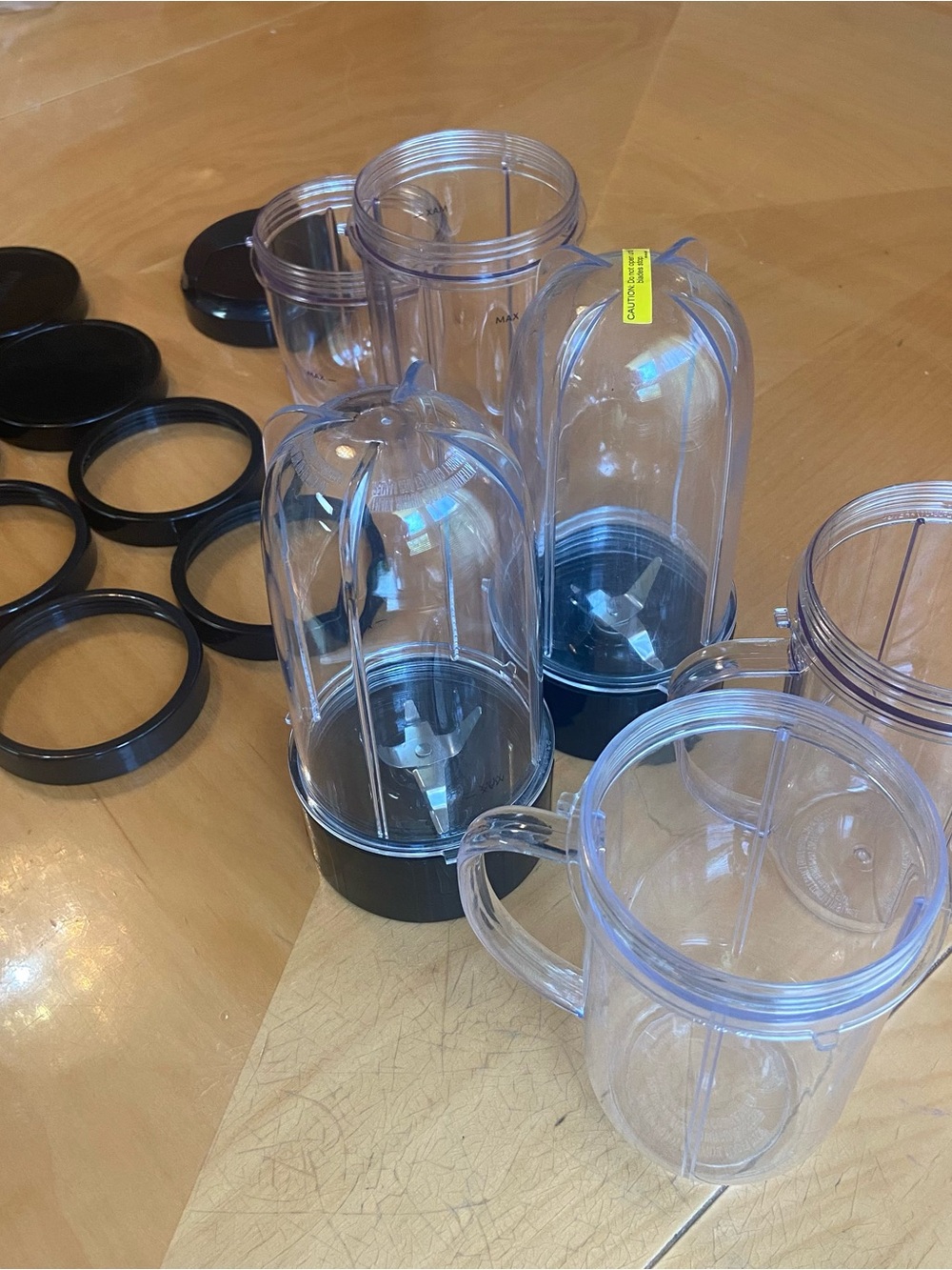Magic Bullet Replacement Clear Blender Cups with 2 Blender Bases and 9 Lids